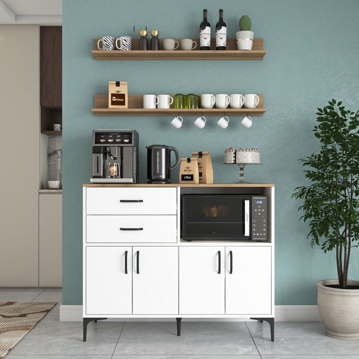 Hanah Home Armario Multiusos Blanco y Nogal